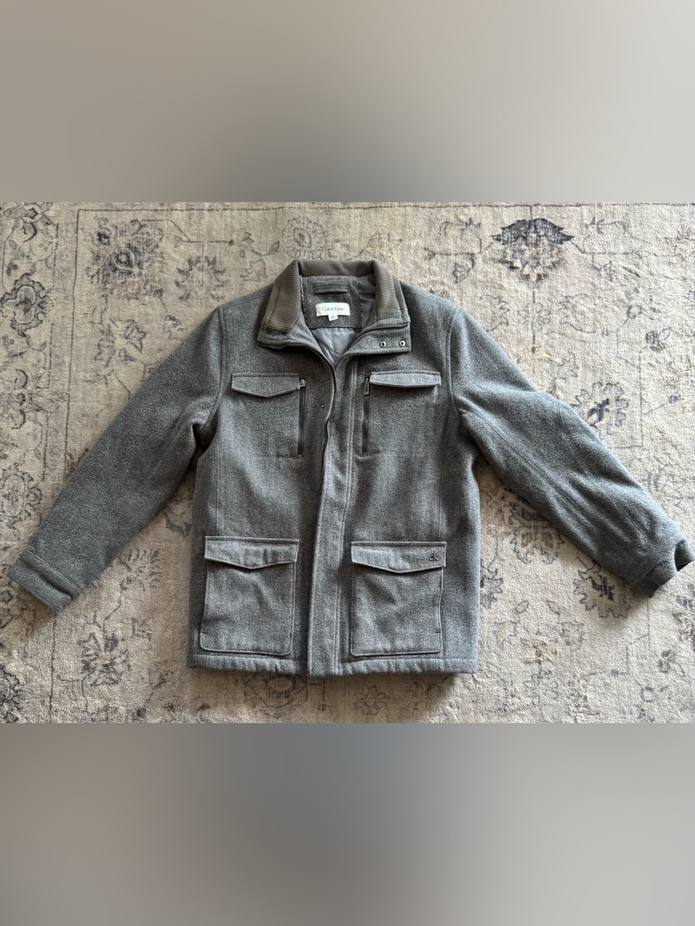Calvin Klein Men's Gray Military Field Jacket